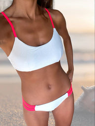 BIKINI AMALFI BLANCO LÚREX Y RUBÍ FLÚOR Cotton Sail Swimwear