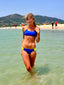 BIKINI AMALFI AZUL ROYAL Y AMARILLO NEÓN Cotton Sail Swimwear