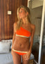 Bikini Asimétrico Mandarina y dorado Cotton Sail Swimwear