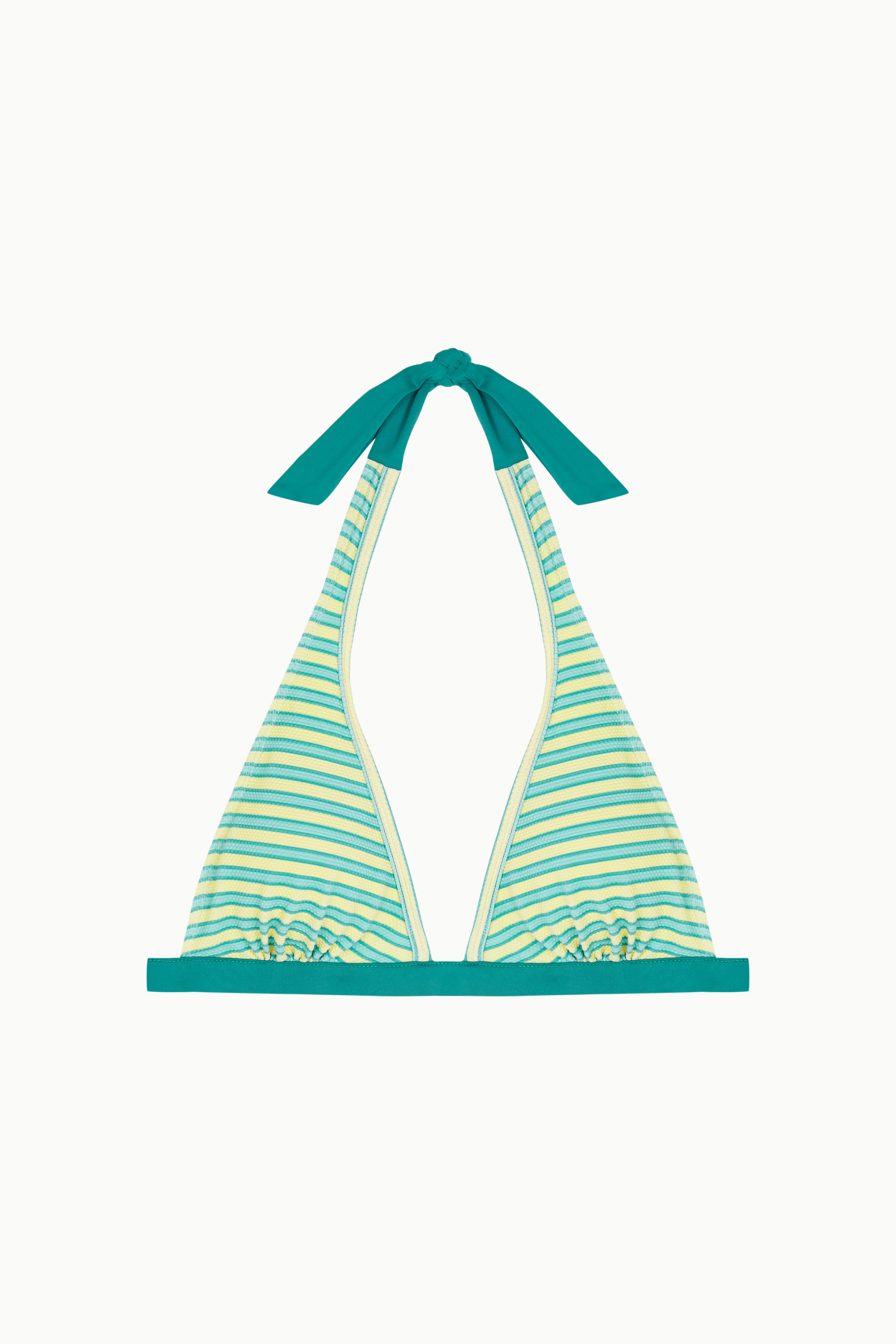TOP BALI AMARILLO CON RAYAS VERDES Cotton Sail Swimwear