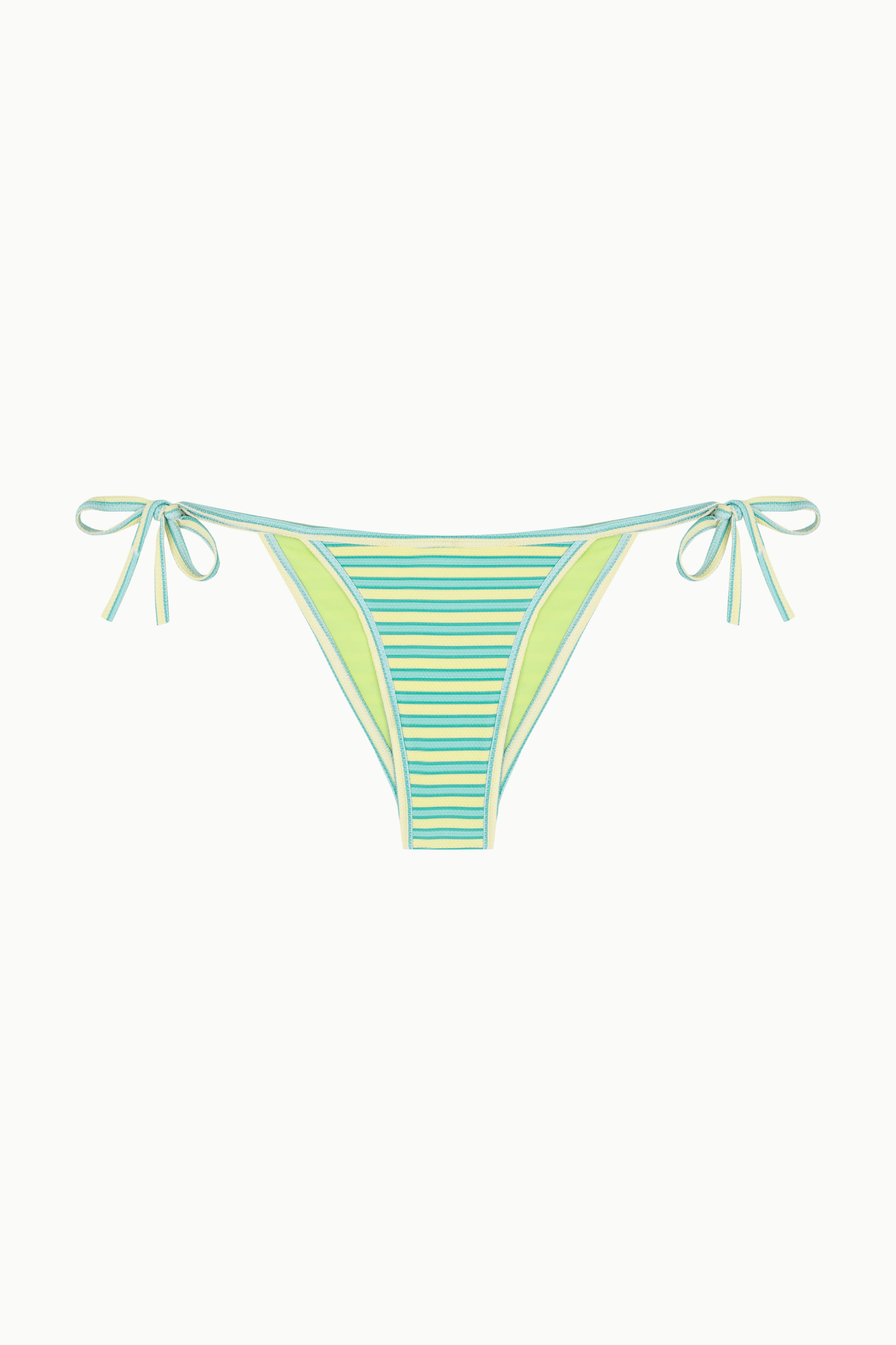 BRAGUITA MINIMAL DE RAYAS AMARILLO Y VERDE Cotton Sail Swimwear