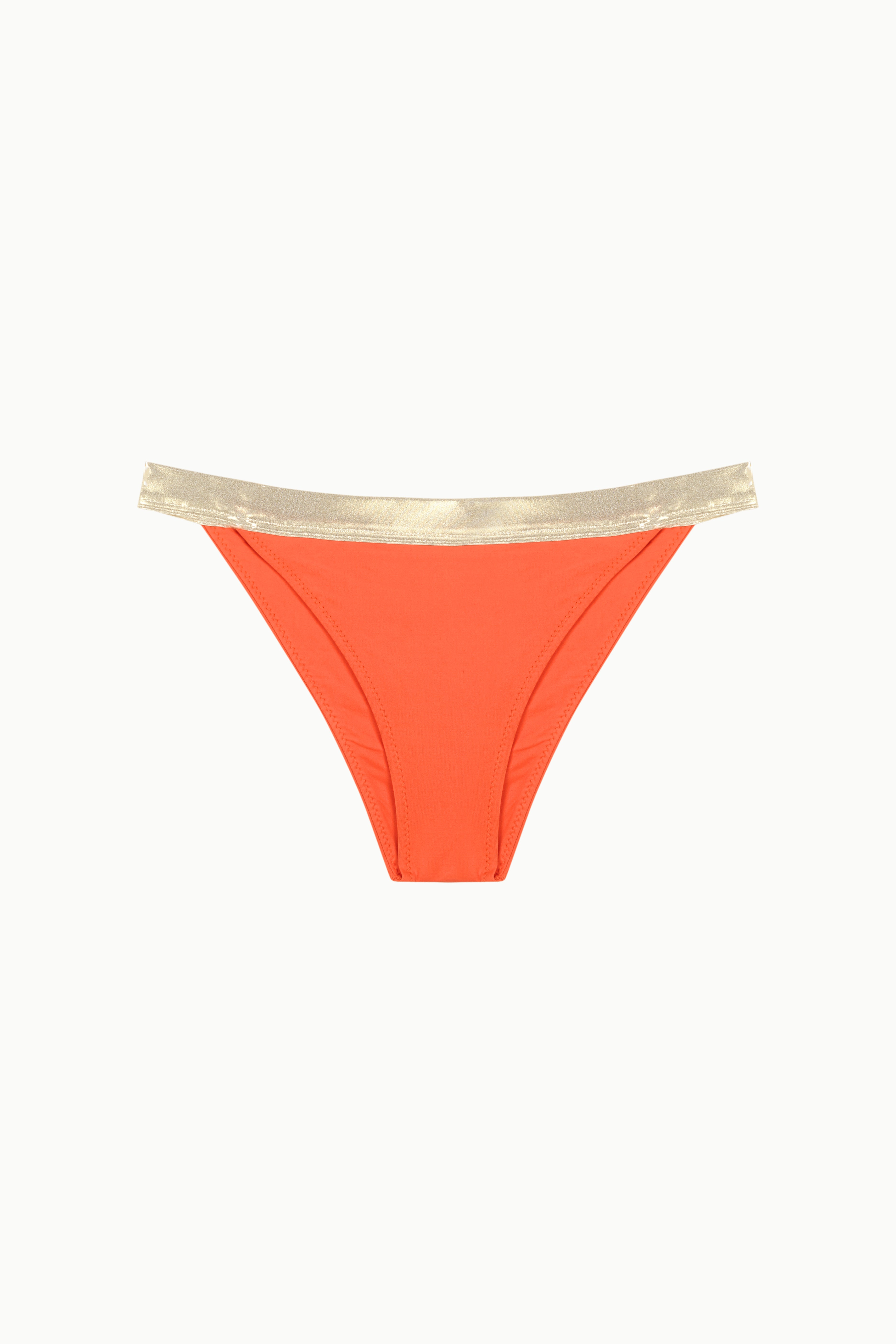 Bikini Asimétrico Mandarina y dorado Cotton Sail Swimwear