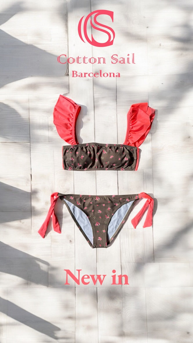 BIKINI BANDEAU VOLANTES TOSCANA Cotton Sail Swimwear