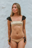 Bikini Bandeau dorado y negro Cotton Sail Swimwear