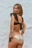 Bikini Bandeau dorado y negro Cotton Sail Swimwear