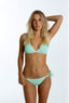 BRAGUITA MINIMAL DE RAYAS AMARILLO Y VERDE Cotton Sail Swimwear