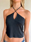 Top de lúrex negro cruzado Cotton Sail Swimwear