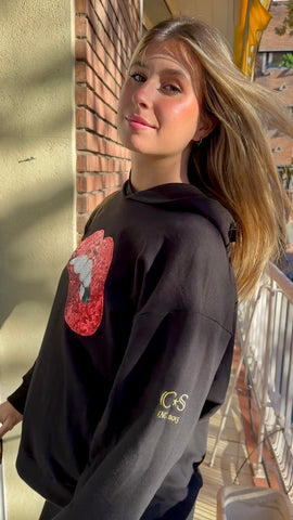 SUDADERA LIP BITE NEGRA Cotton Sail Swimwear