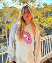 SUDADERA LIP BITE GRIS Cotton Sail Swimwear