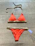 Bikini Capri Mandarina y dorado Cotton Sail Swimwear