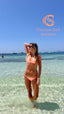 BIKINI MINIMAL SALMÓN METALIZADO Cotton Sail Swimwear