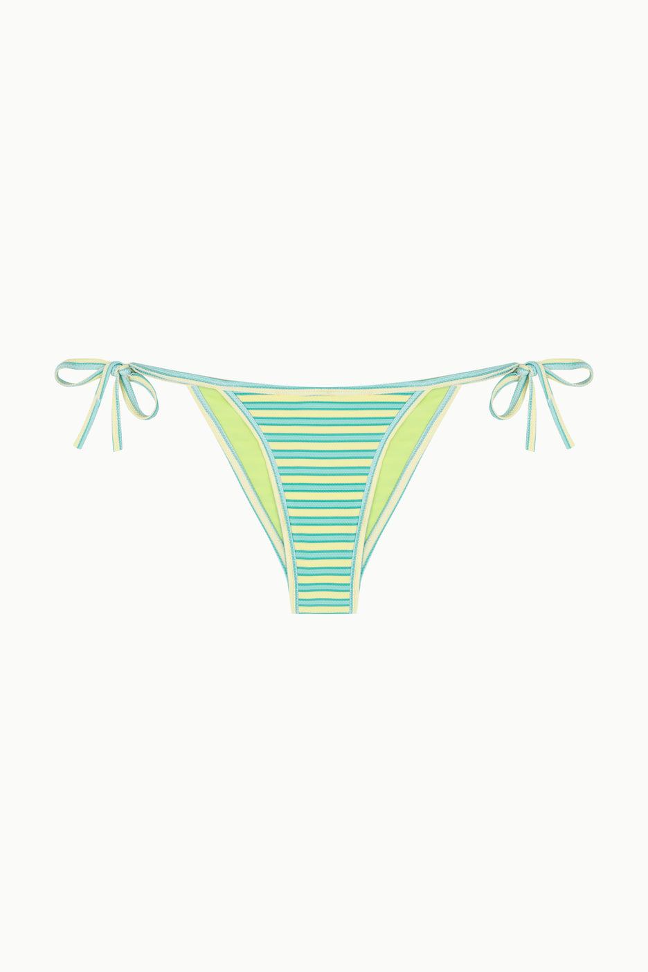 BRAGUITA MINIMAL DE RAYAS AMARILLO Y VERDE Cotton Sail Swimwear