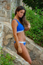 BIKINI ASIMÉTRICO AZUL ROYAL Y PLATA Cotton Sail Swimwear