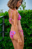 BIKINI MINIMAL FLORES CORAL Y MORADO Cotton Sail Swimwear