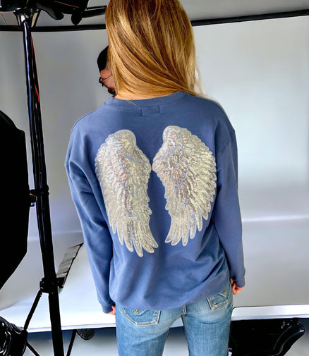 SUDADERA ALAS AZUL INDIGO Cotton Sail Swimwear