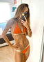 Bikini Capri Mandarina y dorado Cotton Sail Swimwear